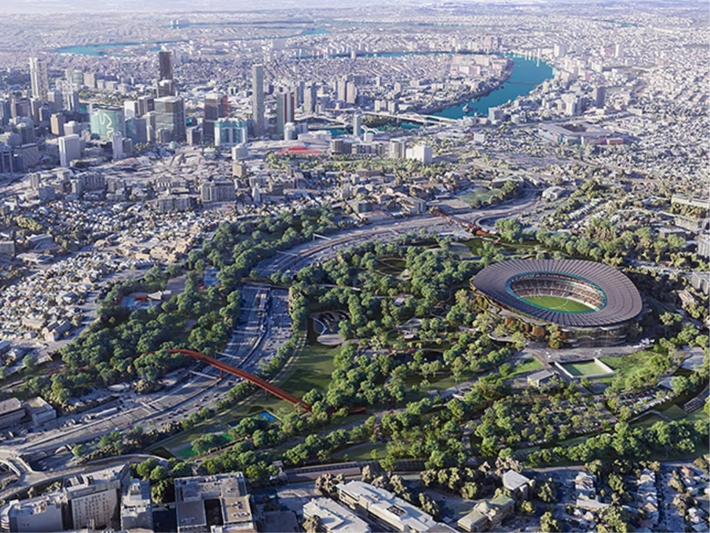Art of the proposed Brisbane Olympic stadium